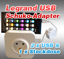 Legrand USB - Schuko Adapter